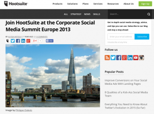 Snapshot Join HootSuite at the Corporate Social Media Summit Europe 2013 ix87s